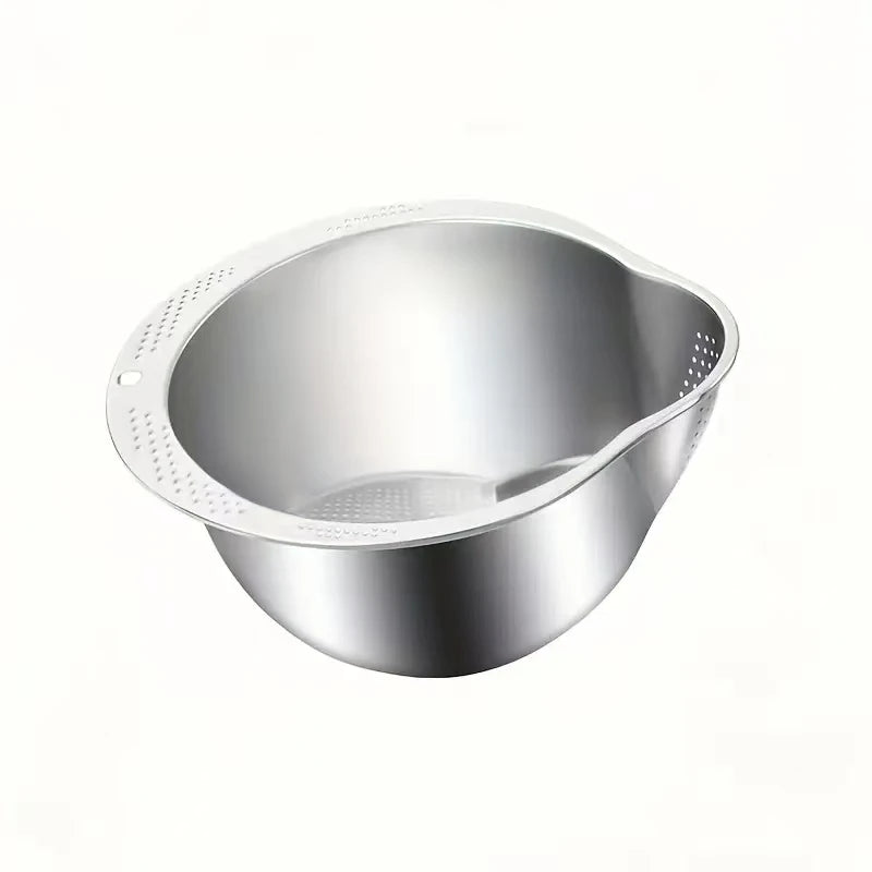 Rice Washer Strainer Bowl Stainless Steel 304 Rice Washing Bowl Rice Sieve Colander Fruit And Vegetable Strainer Kitchen Tools