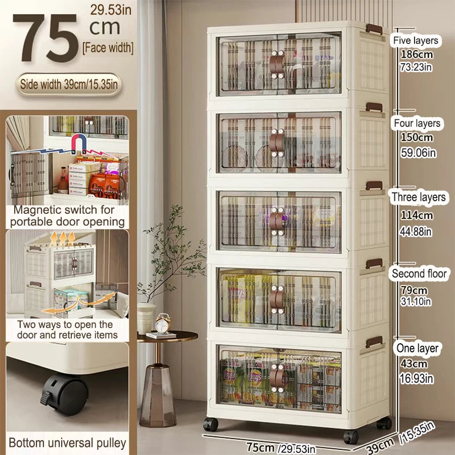 Large Capacity Foldable Storage Cabinet – Dustproof Wardrobe Closet Organizer with Easy Installation