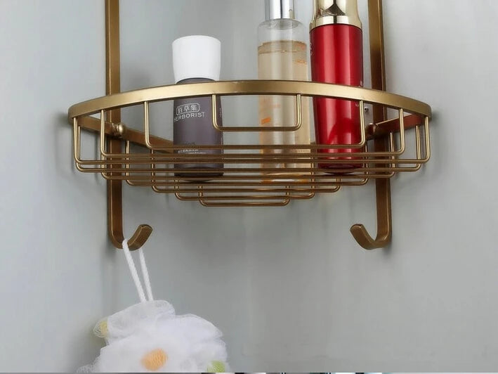 Vidric Wall Mounted Antique bronze Aluminun Bathroom Soap Basket Bath Shower Shelf corner Basket Holder building materia