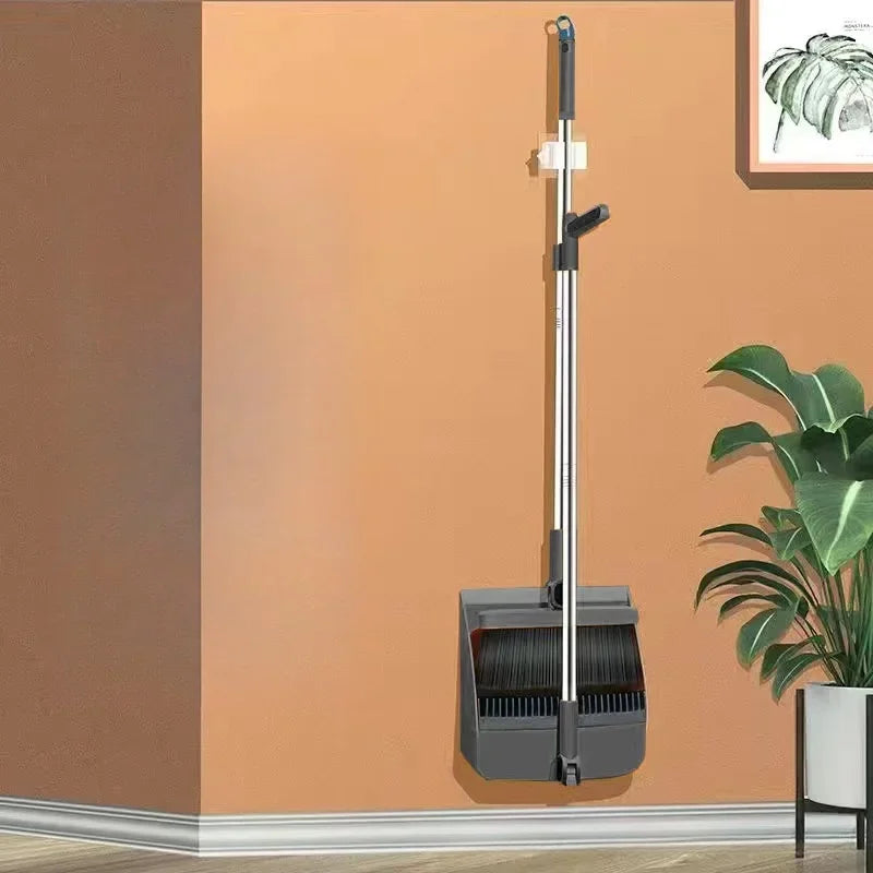 Household Broom & Dustpan Set – Foldable Garbage Shovel with Comb Teeth & 45° Angled Brush Head for Floor Sweeping