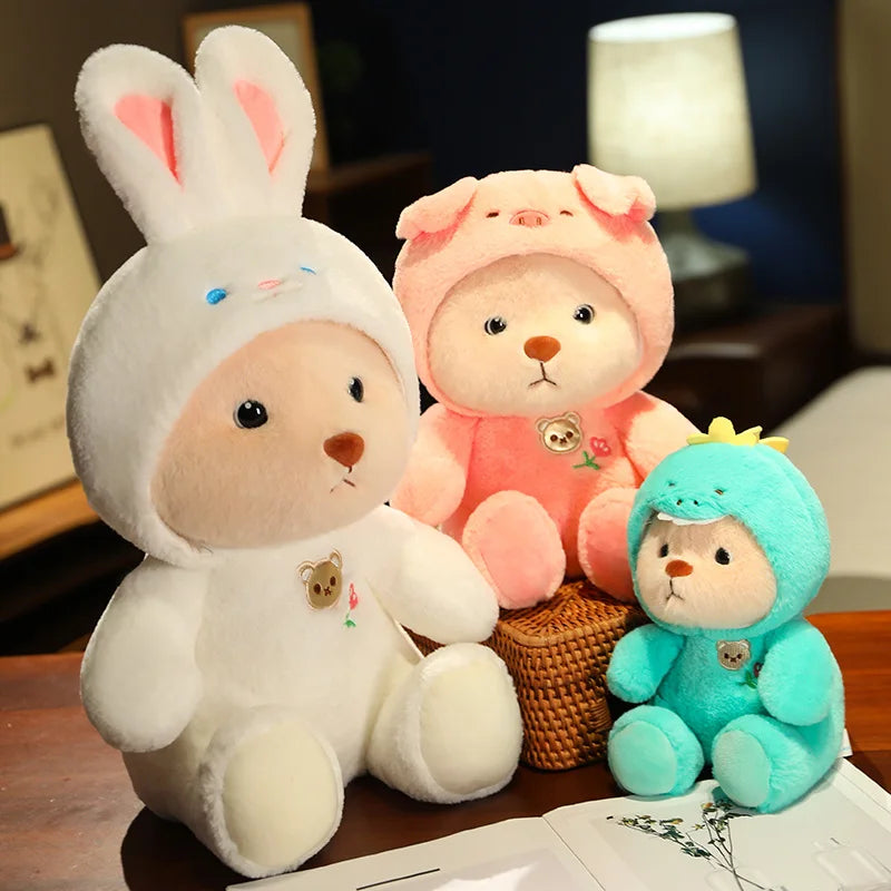 25/35cm Anime Cosplay Joint Bear Plush Toy Cute Stuffed Animals Bunny Duck Shark Pig Plushies Doll Kawaii Soft Toys For Girls