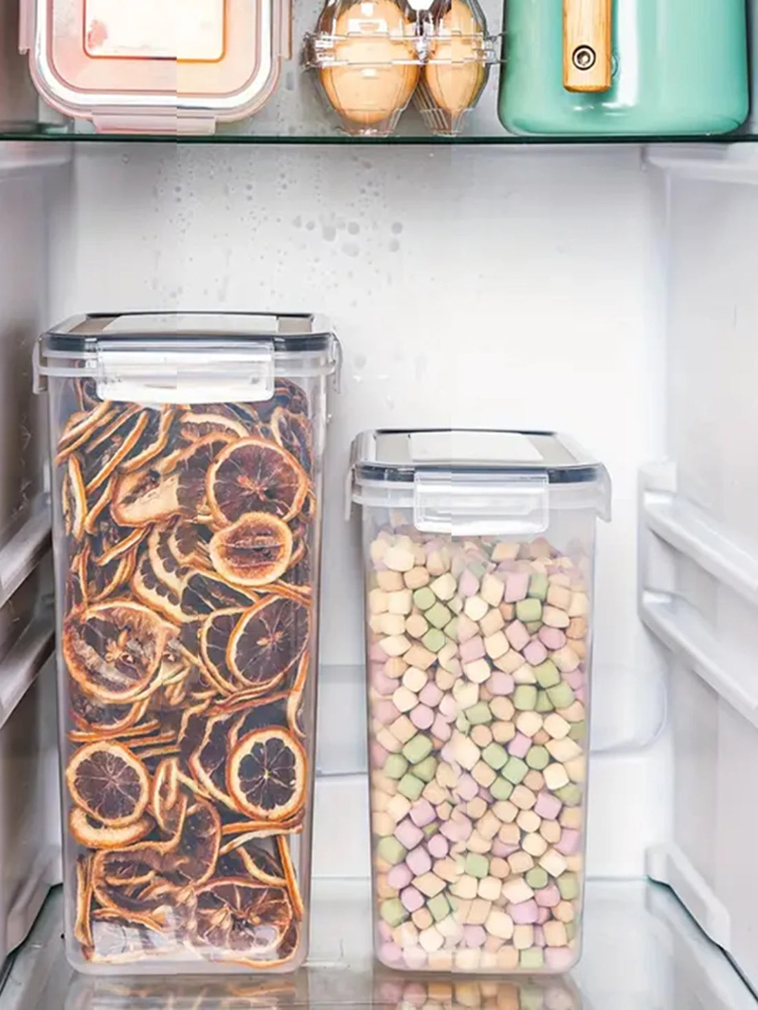 storage containers,Complete food storage containers with LIDS, clear food jars, moisture-proof sealed crisper for cereals,