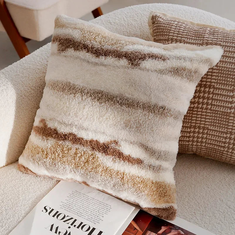 30x50/45x45CM Light Luxury Throw Pillow Cover Brown French Stamping Waist Cushion Cover Decor Home Decorative Pillowcase