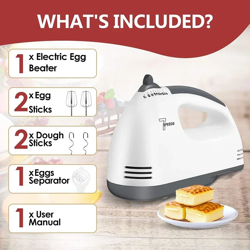 Electric Professional Handheld Blender Mixer, Egg Beater, Automatic Cream Blender for Dough Cake Baking Pastry Food Processor