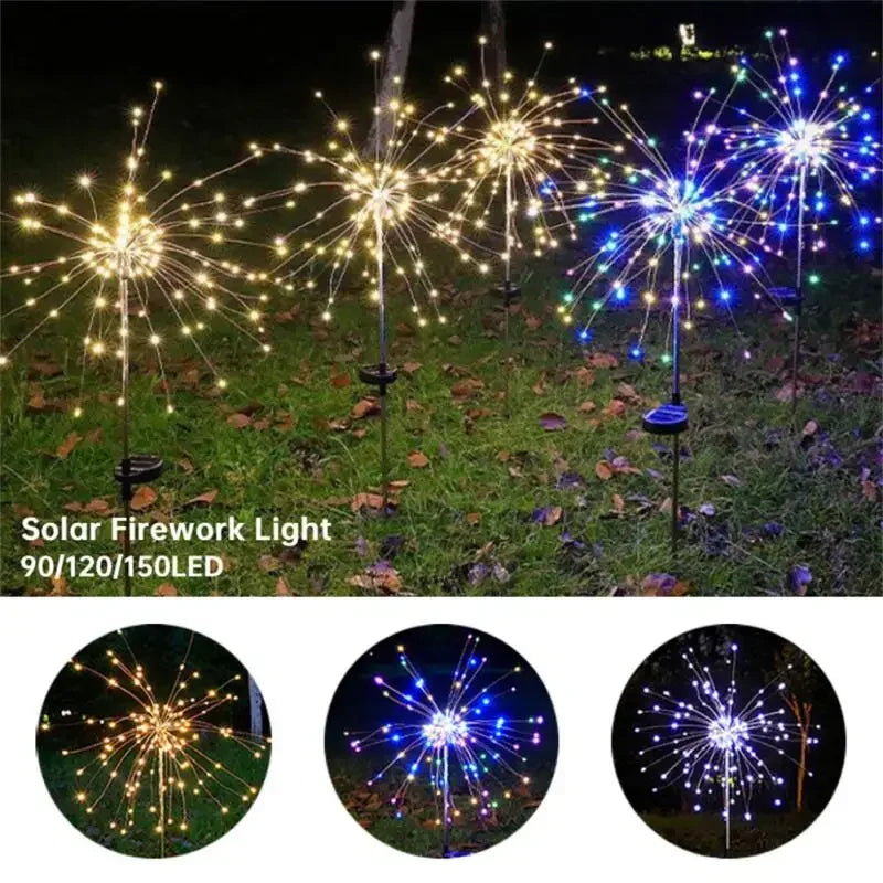 Solar Fireworks Light 90/150 LED Waterproof Garden 8 Modes Fairy String Lamp Christmas Solar Light For Outdoor Holiday Decor
