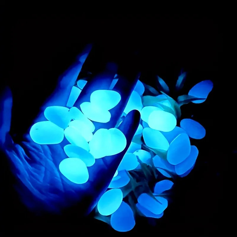 Glow-in-the-Dark Luminous Stones – Decorative Pebbles for Garden, Fish Tank & Flower Pot (100/500 Pcs)