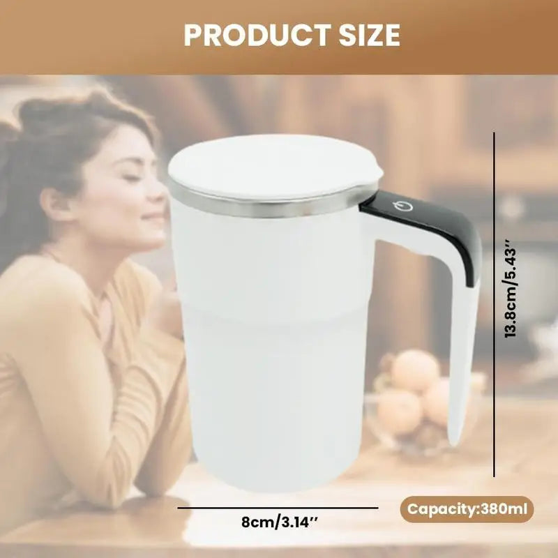Electric Self-Stirring Coffee Mug with LCD Thermometer – Rechargeable Stainless Steel Cup for Office & Travel