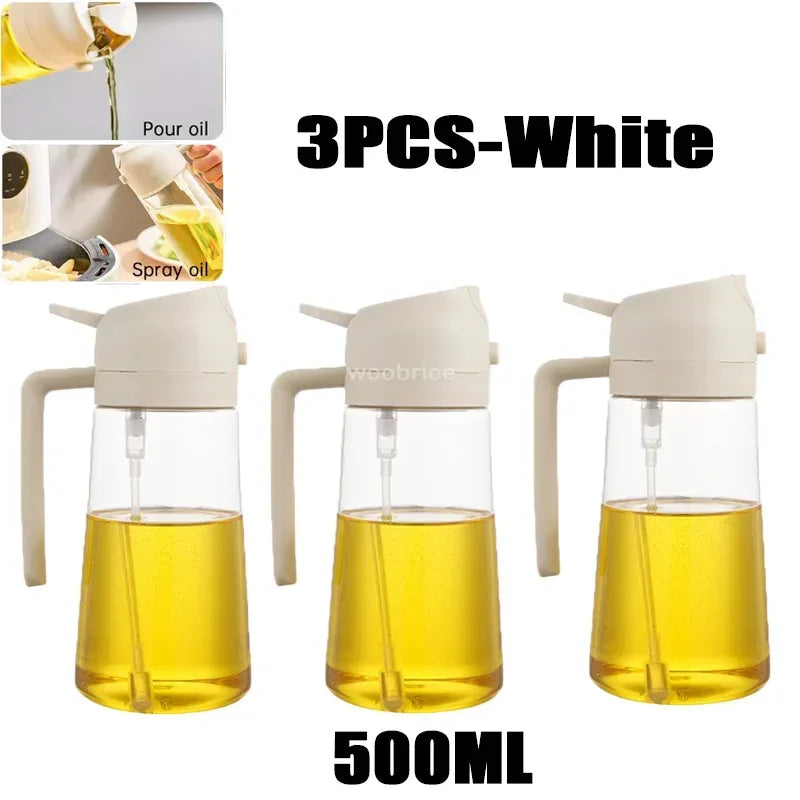2 in 1 Kitchen Oils Spray Bottle Olive Sprayer Oil Spray Oil Sprayer Plastic for Cooking BBQ Baking Oils Dispenser Accessories