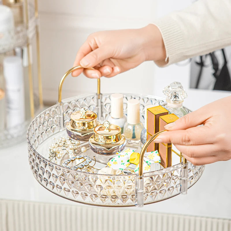 3-Tier 360° Rotating Cosmetic Organizer for Vanity Storage