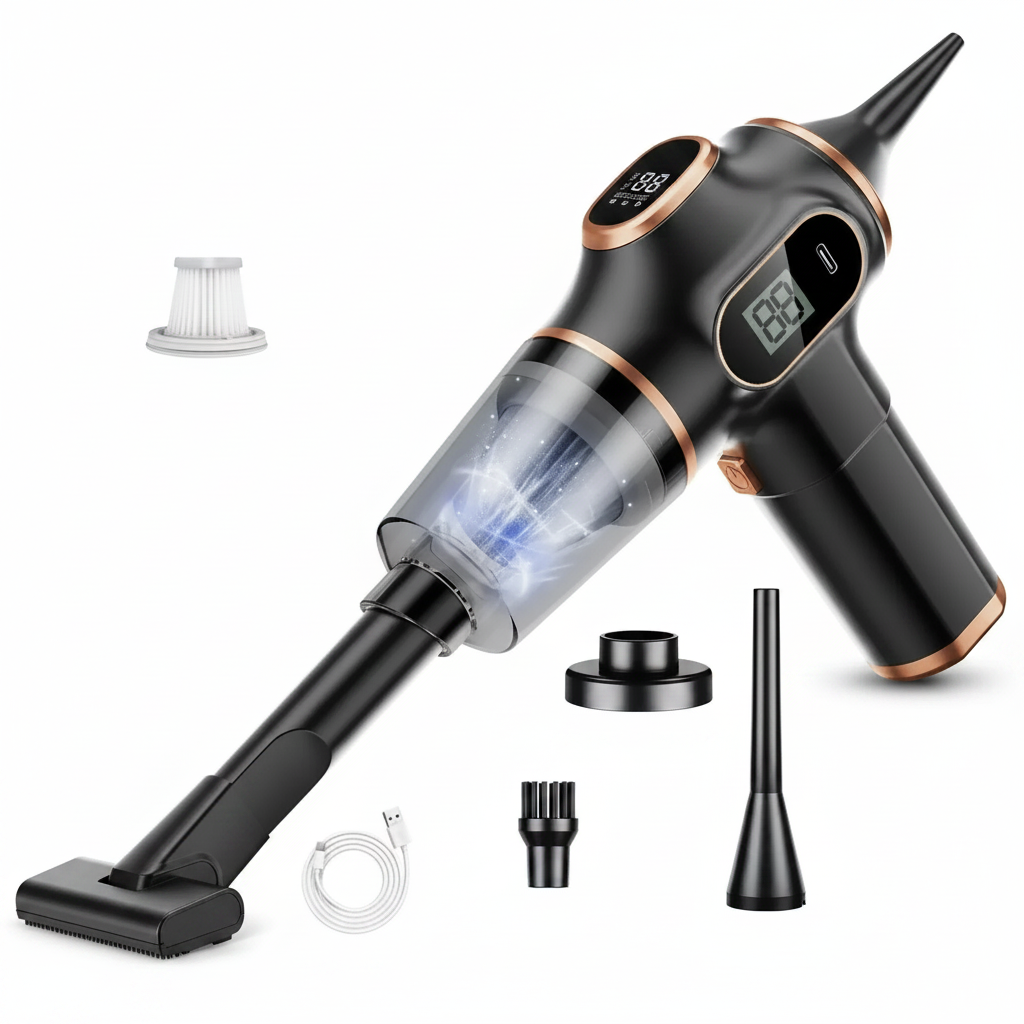 Xiaomi Youpin 95000Pa 5-in-1 Wireless Handheld Vacuum Cleaner – Portable Car & Home Cordless Vacuum with HEPA Filter & LED Light