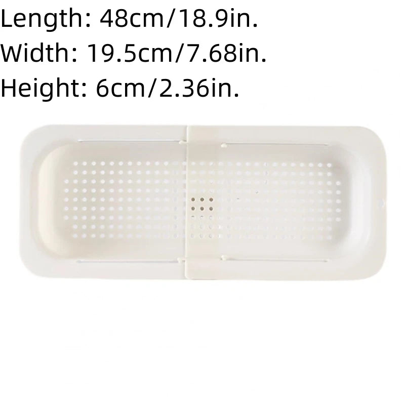 Expandable Adjustable Sink Drain Basket – Vegetable & Fruit Washing Basin with Drain Rack for Kitchen