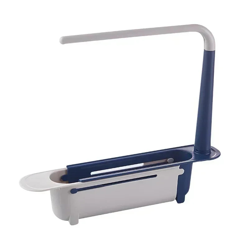 Telescopic Sink Drain Rack – Kitchen Storage Basket Organizer for Soap, Sponge & Accessories
