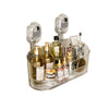 Transparent Suction Cup Makeup Organizer – No-Drill Wall Mounted Cosmetic Storage Box with Large Capacity