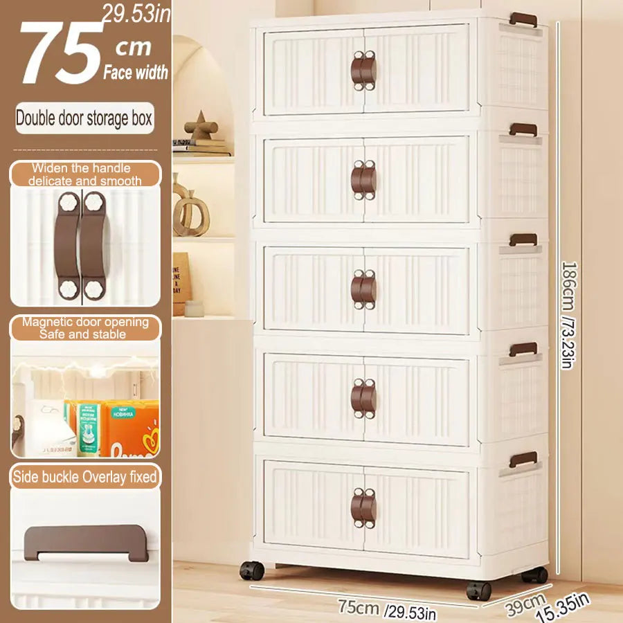 Large Capacity Foldable Storage Cabinet – Dustproof Wardrobe Closet Organizer with Easy Installation