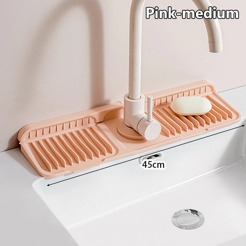 Silicone Faucet Draining Mat – Quick-Dry Water-Absorbent Countertop Sink Protector