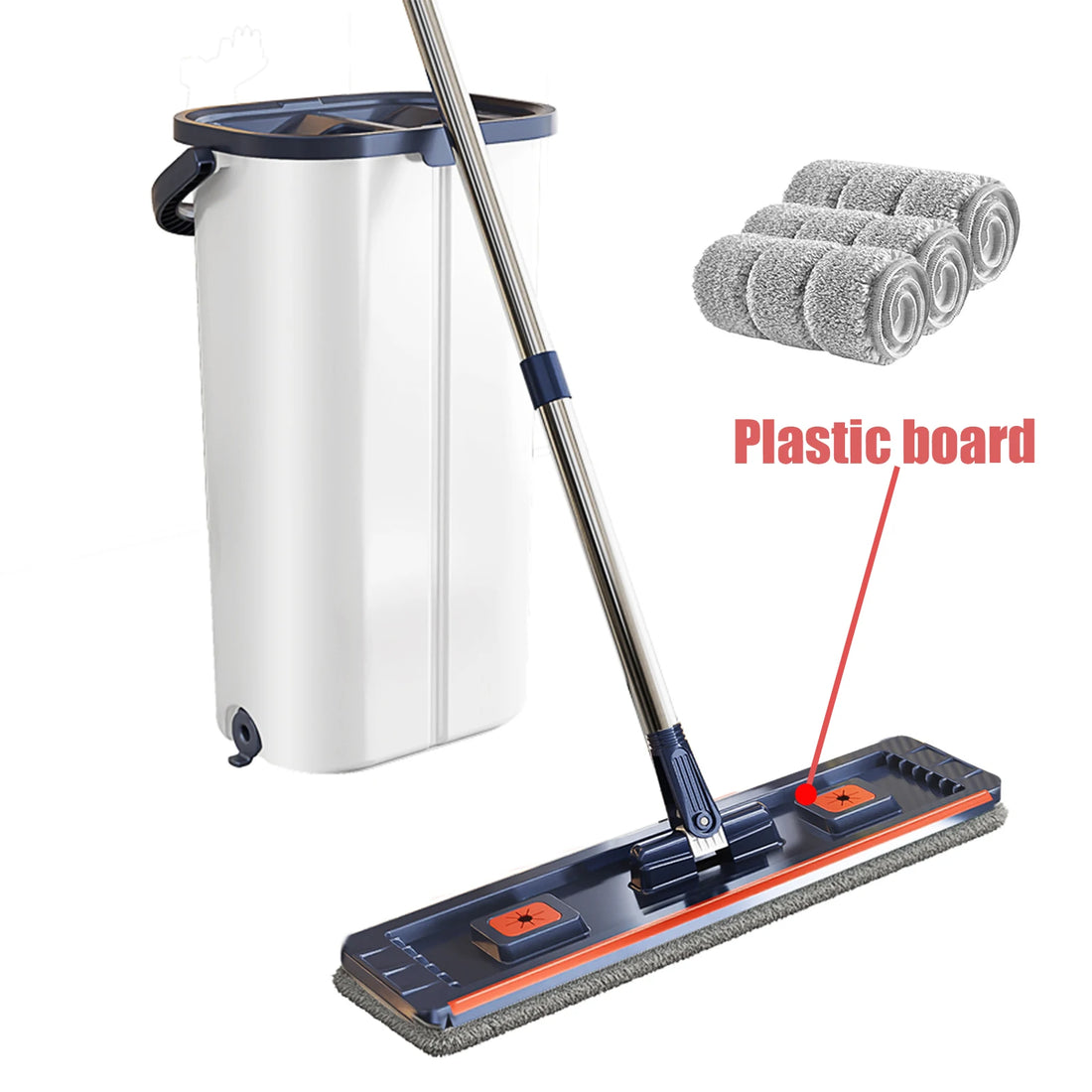 Floor washing mop,, Mop Buckets Separate Clean and Dirty Water,with Bucket Hand Free Lazy Cleaning Mop House Cleaning