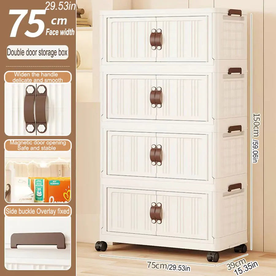 Large Capacity Foldable Storage Cabinet – Dustproof Wardrobe Closet Organizer with Easy Installation