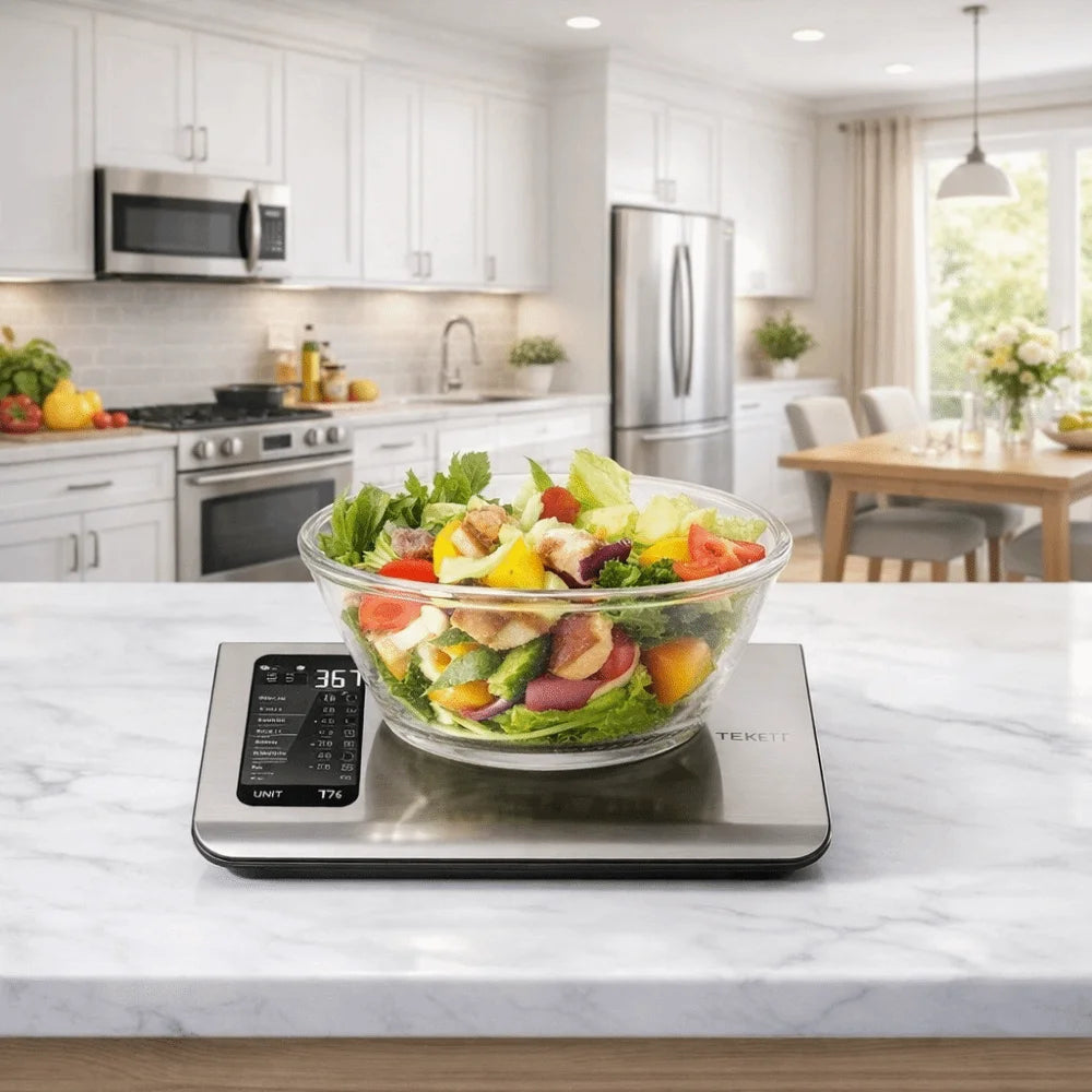 Smart Nutrition Food Scale – Stainless Steel Digital Kitchen Scale with 19-Nutrient App Tracking