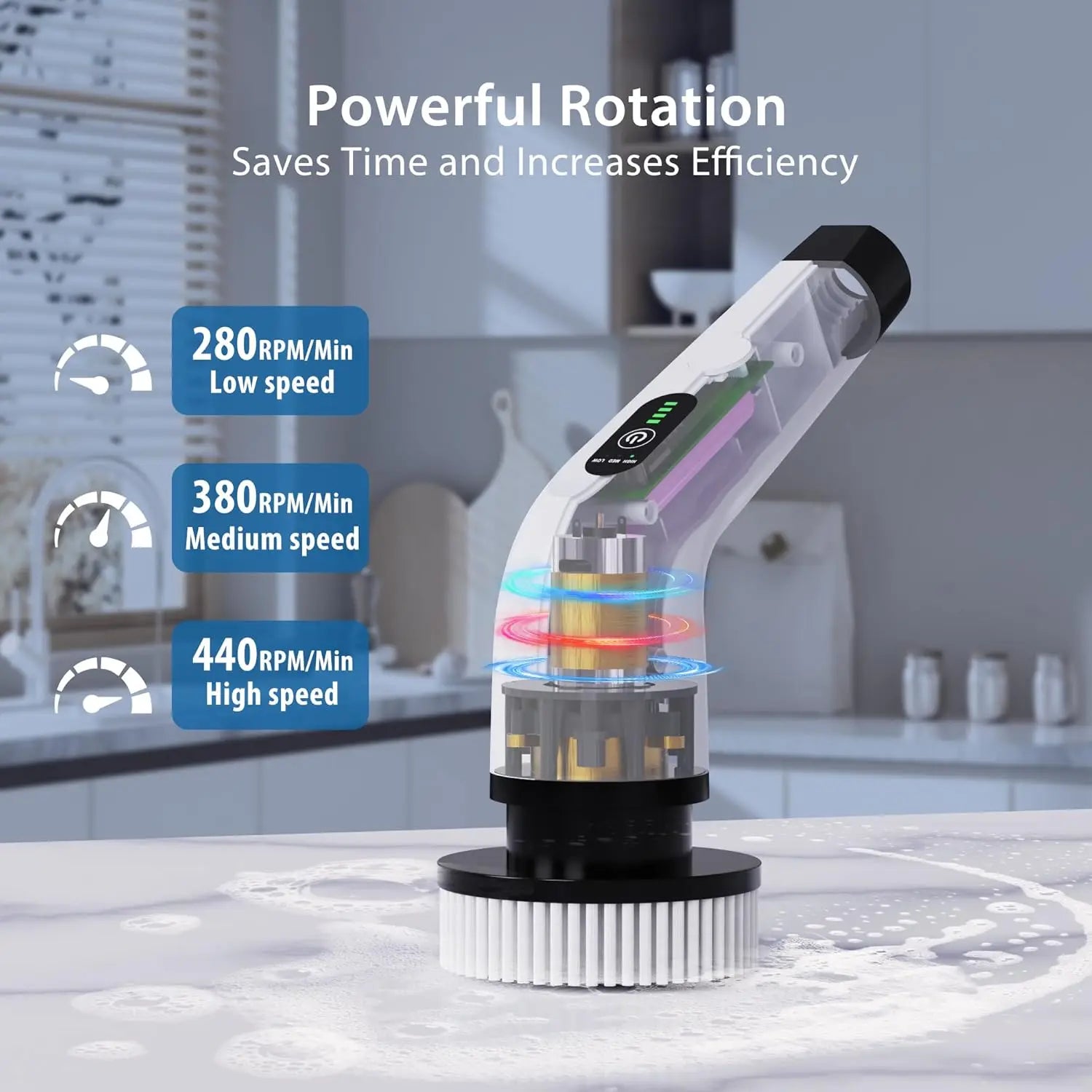 Cordless Electric Spin Scrubber for Kitchen & Bathroom Cleaning