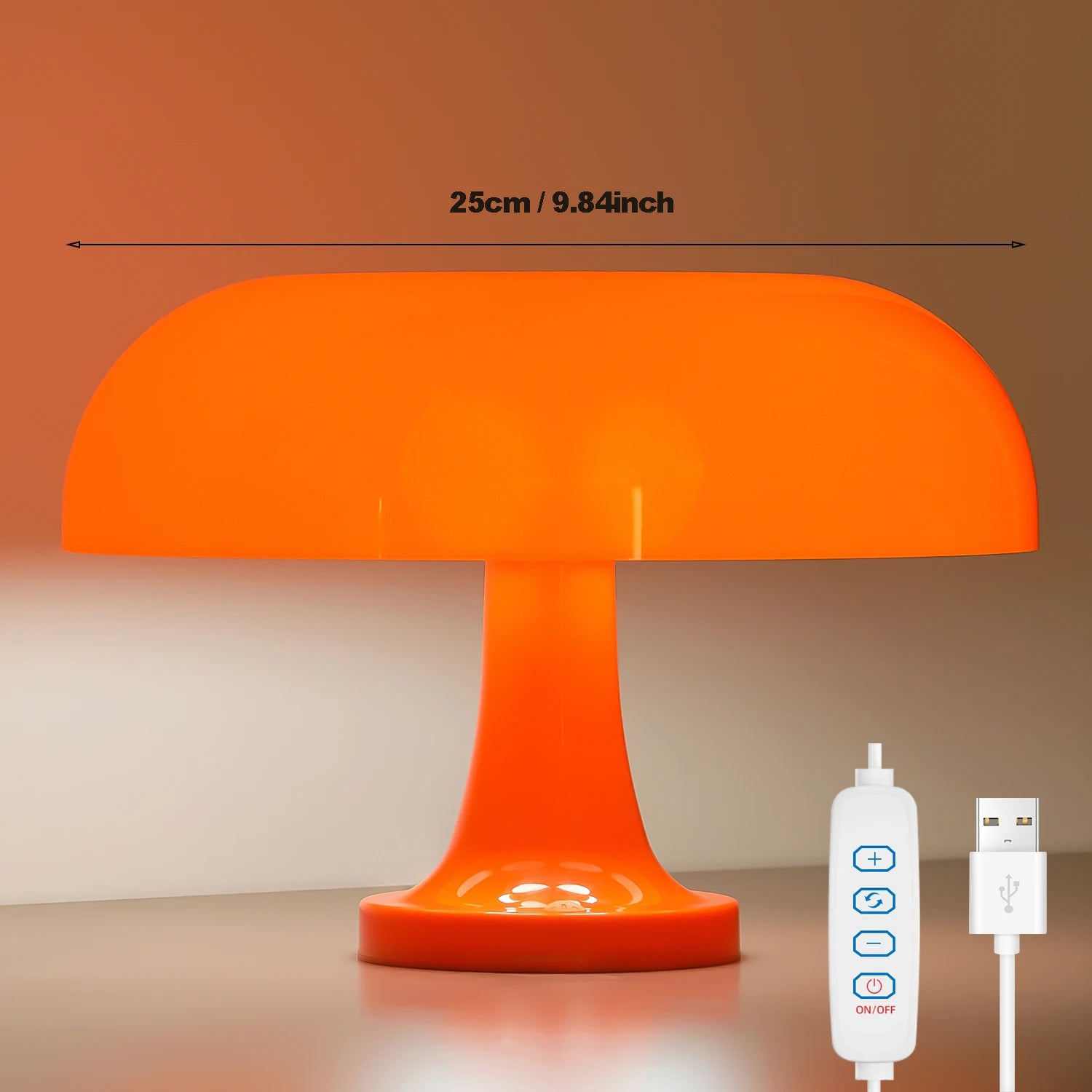 Mushroom table lamp minimalist modern bedroom bedside lamp Danish designer orange decorative table lamp