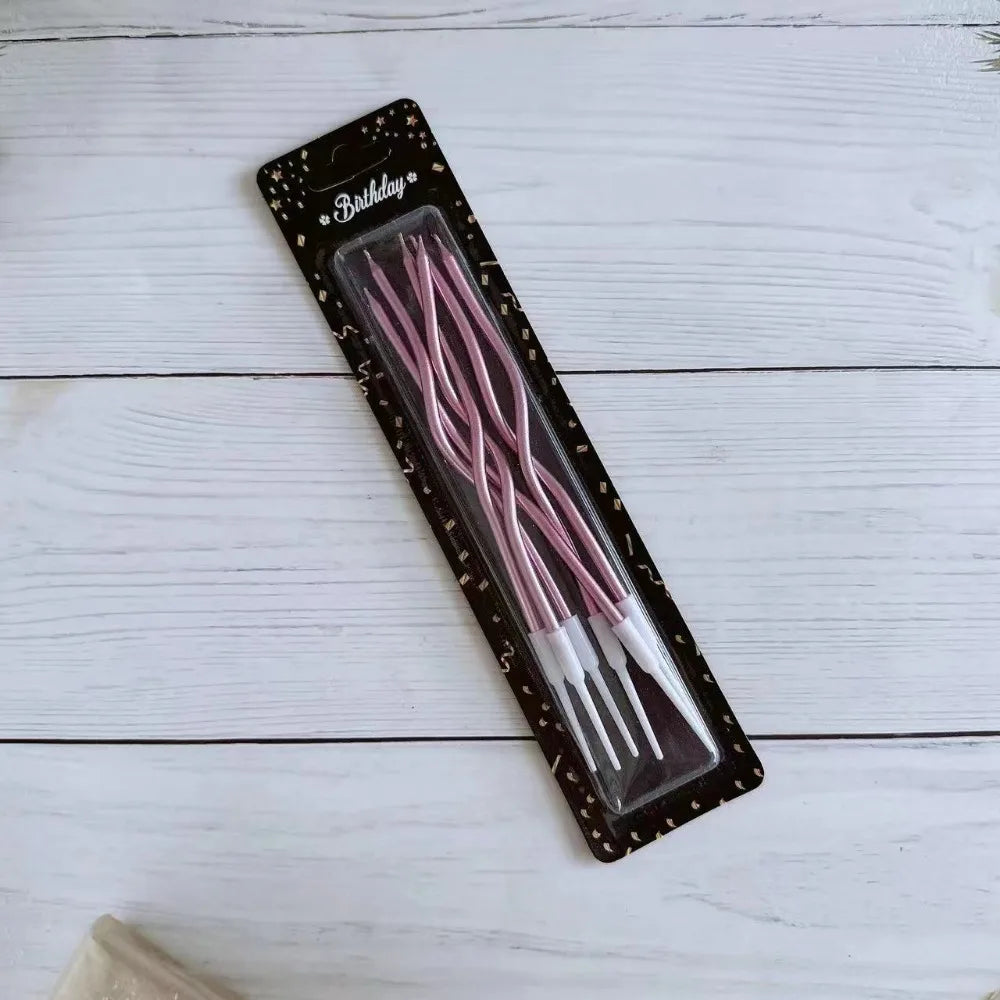 12/48pcs/1case Birthday Candles Spiral Cake Candles Long Thin Cake Candles For Wedding Party And Cake Decoration