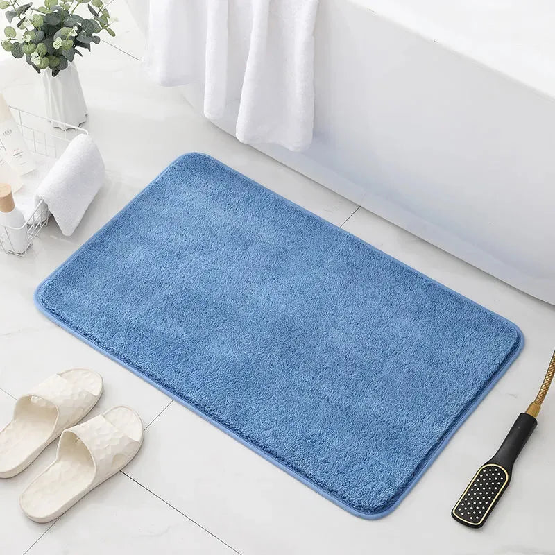 Fluffy Bathroom Bath Mat Anti-slip Bath Carpets Doormat For Toilet Absorbent Floor Rug Beside Bathtub Wash Basin Washable