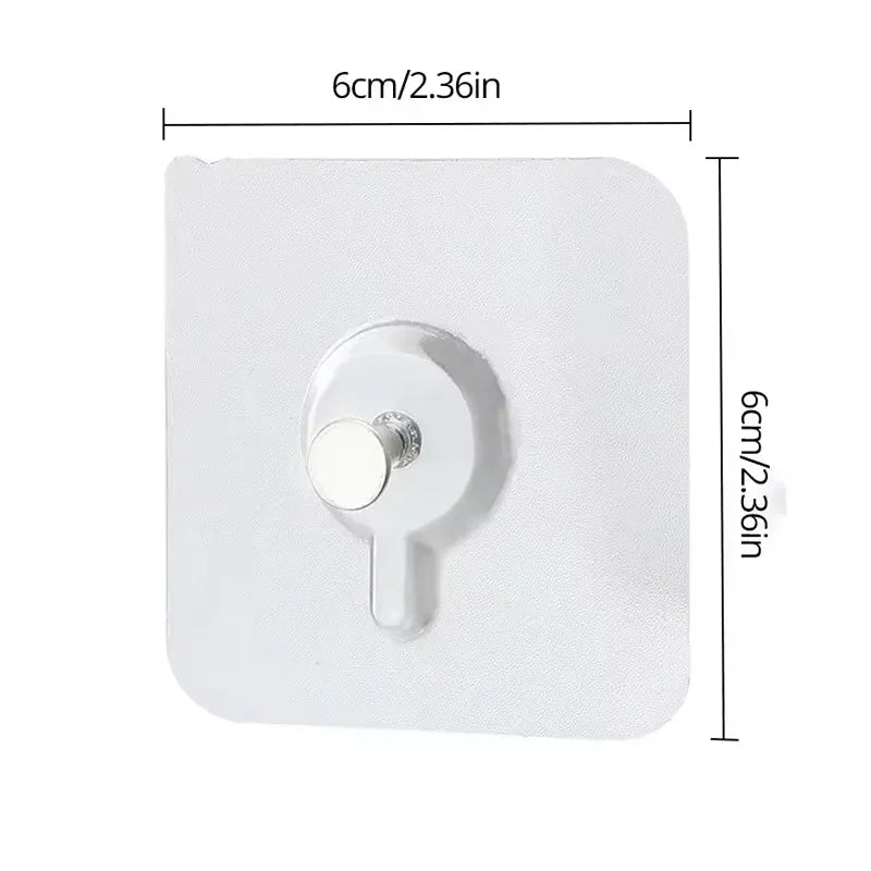 Strong Adhesive Hooks – No-Drill Waterproof Wall Hooks for Picture Frames, Posters & Kitchen Bathroom (10 Pcs)