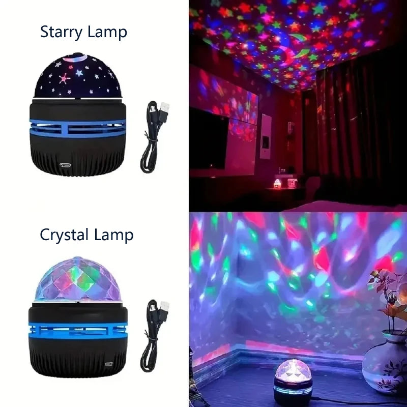 Starry Sky LED Mini Disco Ball Night Light Projector USB Galaxy Creative Romantic Crystal Decor Bedroom for Home Bar Child Gift