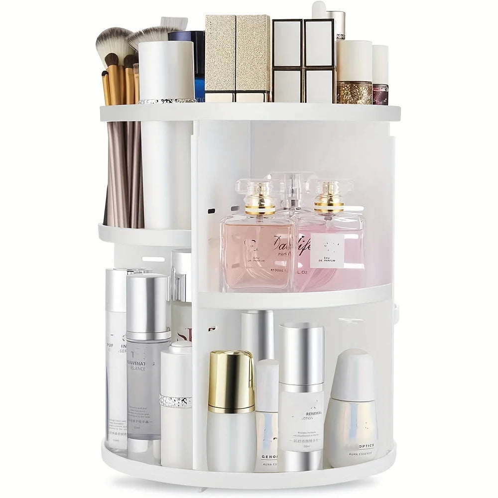360° Rotating Makeup Organizer for Bathroom Countertop Storage