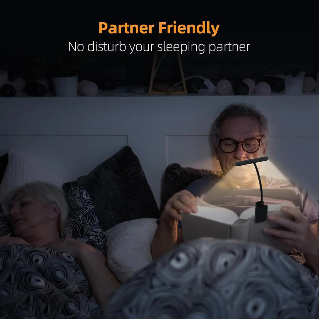 Luz de lectura recargable por USB con 14 LED, luz blanca cálida y fría, luz de día, portátil, flexible, fácil de enganchar, lámpara de lectura nocturna