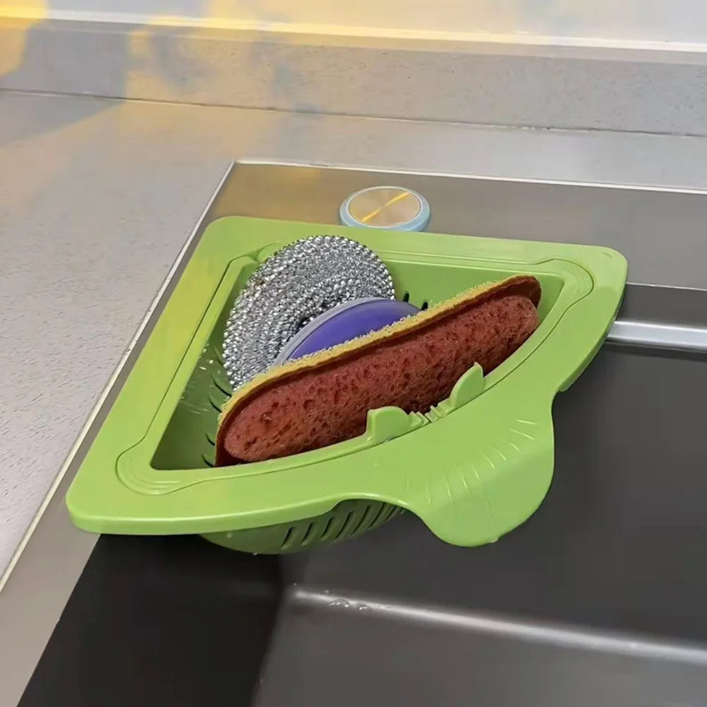 Magnetic Triangle Sink Drain Basket for Food Waste & Produce Storage