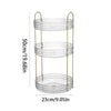 360° Rotating Cosmetic Organizer 3 Tier Transparent Diamond Pattern Cosmetic Rack Bathroom Cosmetic Vanity Organizer Countertop