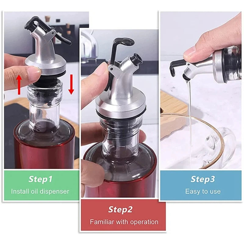 1-10PCS Kitchen Oiler Olive Oil Dispenser Pourer Whisky Liquor Oil Wine Bottle Pourer Cap Spout Stopper Mouth Dispenser