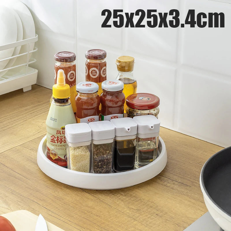 1/4Pcs 360 Rotatable Anti Sliding Kitchen Condiment Rotatable Storage Rack Tableware Cabinet Round Multi Functional Storage Rack