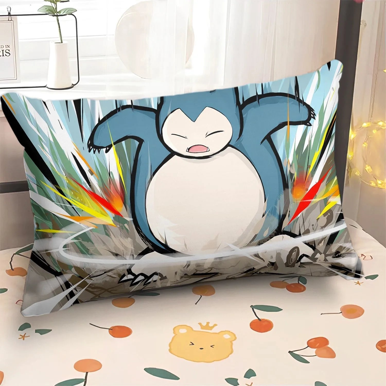 Kawaii Pokémon Pillowcase Pikachu Geng Ghost Pattern Printing Living room Sofa Pillow Case Room Home Decoration 40x60 50x70cm