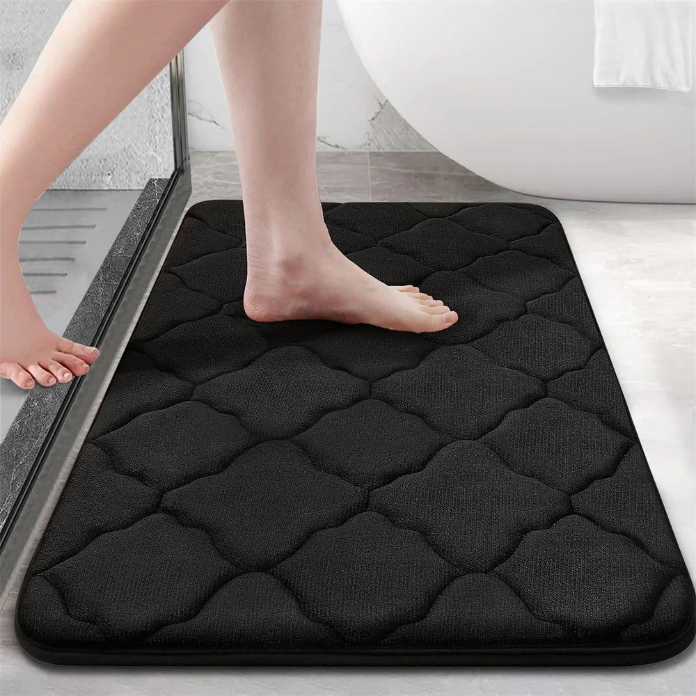 Homaxy Super Absorbent Bath Mat Memory Foam Carpet Non-Slip Toilet Bathroom Rug Soft Living Room Bedroom Shower Decor Foot Rug