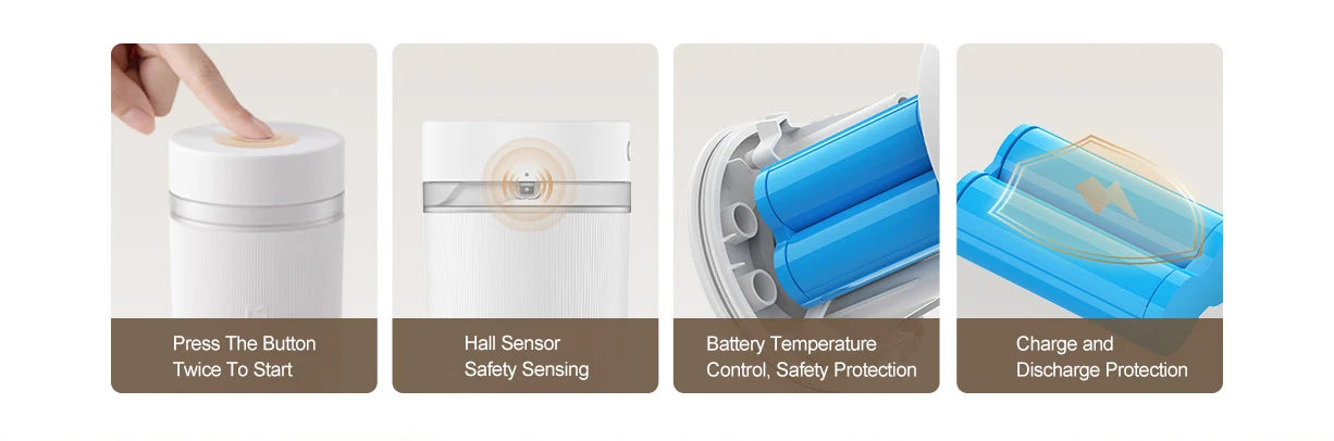 XIAOMI MIJIA Portable Blender 2,40S Quickly Squeeze Juice,19500 rpm,300ML Capacity Mixer Juicer Machine,PCTG Cup Body Blenders