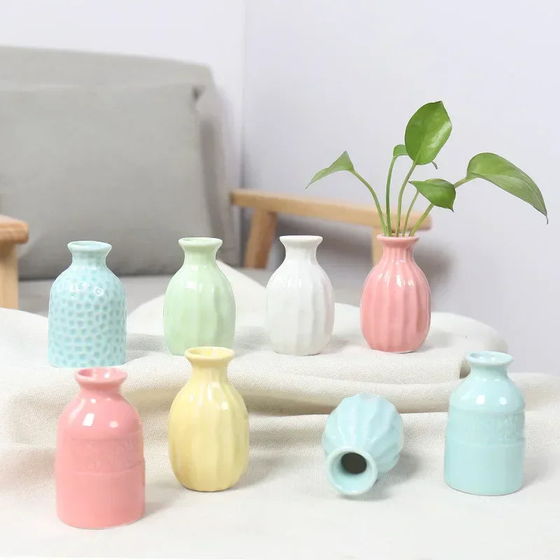 1PC Mini Modern Flower Vase Home Flower Arrangement Living Room Origami Ceramic Plastic Nordic Style Home Decor Ornament