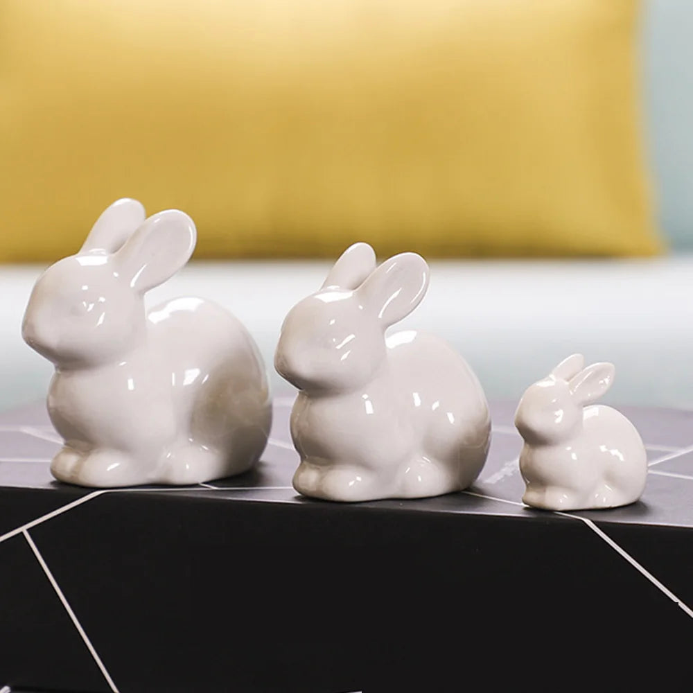 Cute Miniature Bunny Figure Home Decoration Animal Figurine Craft for Children Girls Boys Party Gift Easter Rabbit Decoration