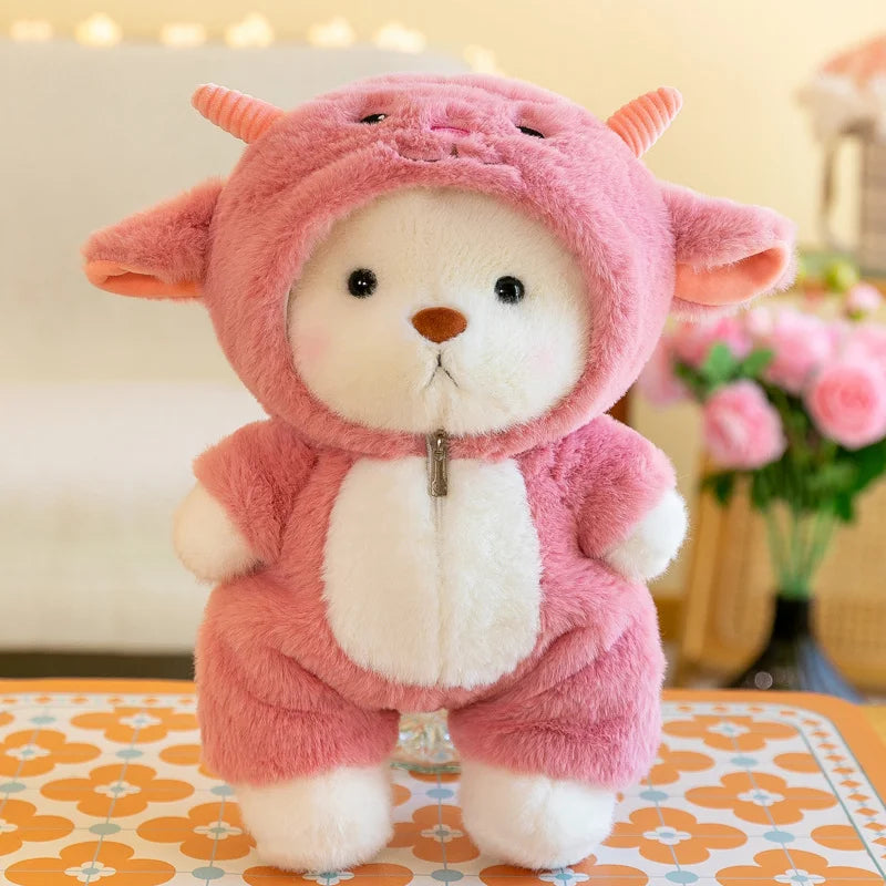 25/35cm Anime Cosplay Joint Bear Plush Toy Cute Stuffed Animals Bunny Duck Shark Pig Plushies Doll Kawaii Soft Toys For Girls