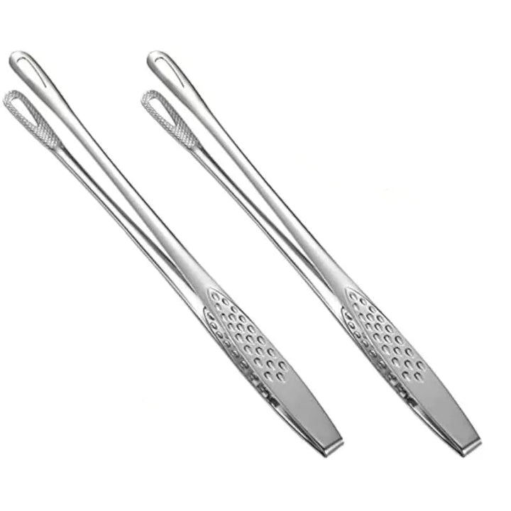 Stainless Steel Barbecue & Kitchen Tongs – Reusable Non-Slip Cooking Tweezers for Grilling, Salad & Meat