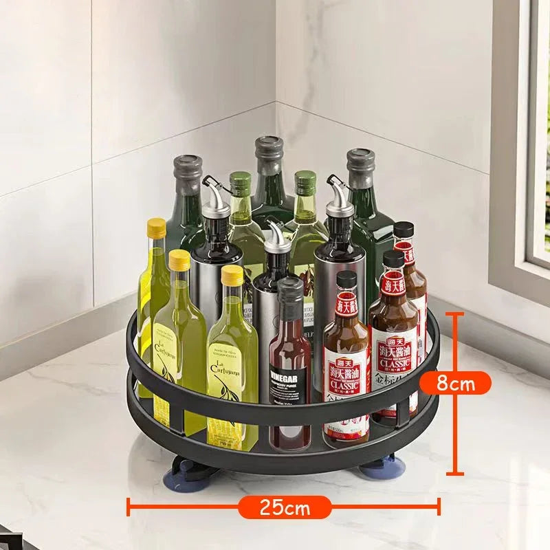 360°Rotation Spice Rack Organizer Jar Cans Non-Skid Storage Tray for Seasonings Kitchen storage rack Kitchen Accessories