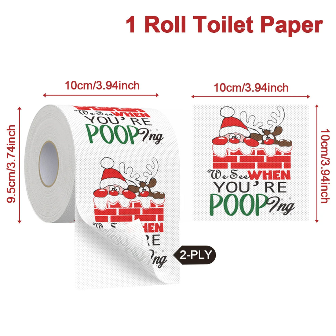 Christmas Toilet Roll Paper Happy 2026 New Year Christmas Supplies Xmas Tissue Roll Napkin Kitchen Tool Home Decoration New Year