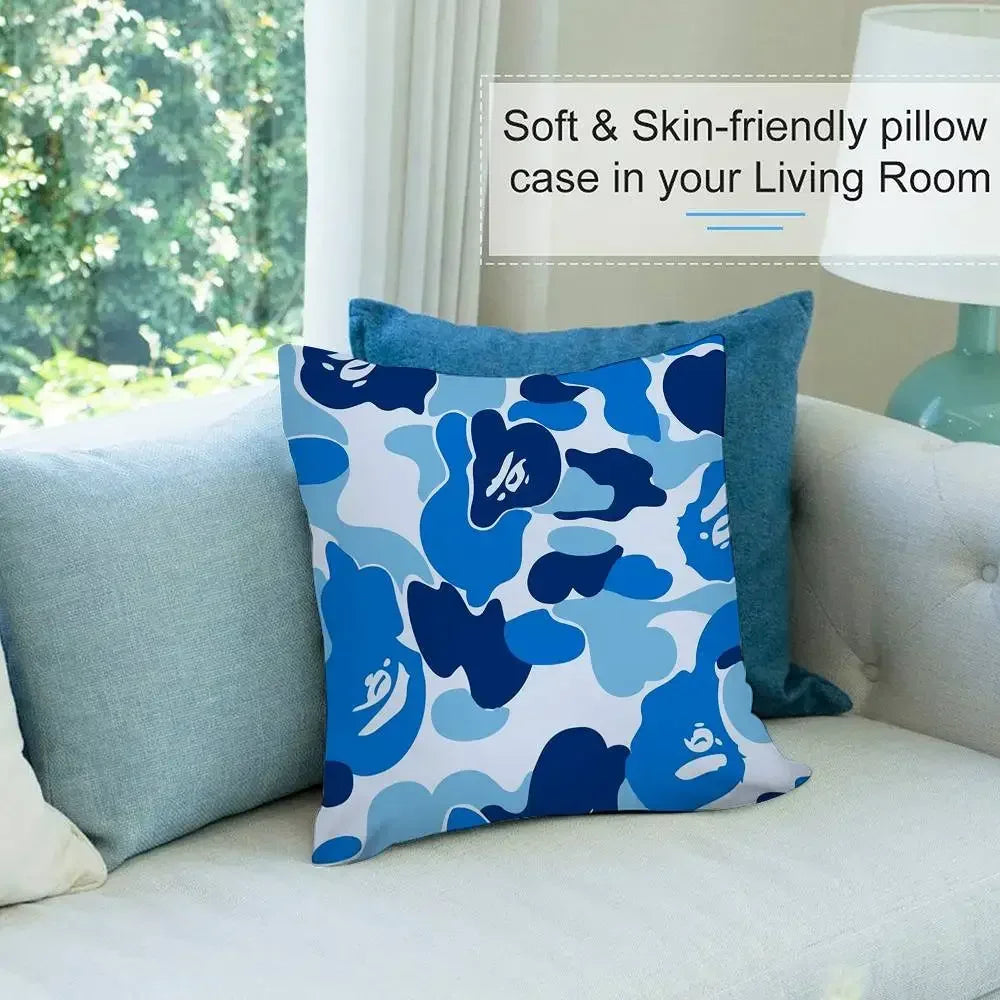 Luxury B-Bapes Pillow Case Short plush Double-sided Print Square Throw Pillow Covers Sofa Home Cushion Decor