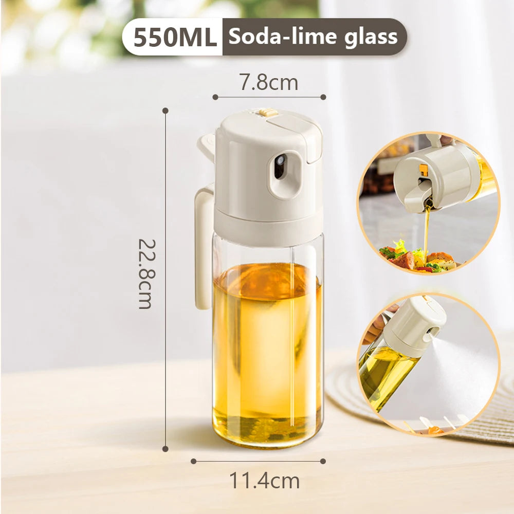 550ML Oil Sprayer Bottle BBQ Cooking 2 in 1 Oil Dispenser Olive Oil Pourers Sprayer Kitchen Baking Oil Mister Vinegar Bottle