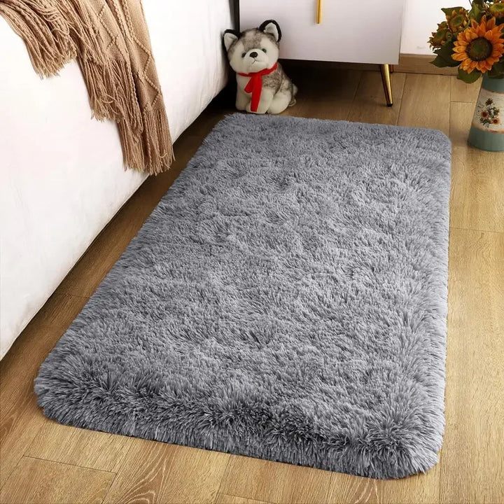 VIKAMA Children'S Room Mat Home Decor Living Room Mat Tie-Dye Gradient Silk Wool Carpet Entry By Mat Plush Soft Fluffy