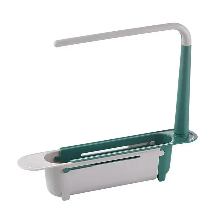 Telescopic Sink Drain Rack – Kitchen Storage Basket Organizer for Soap, Sponge & Accessories