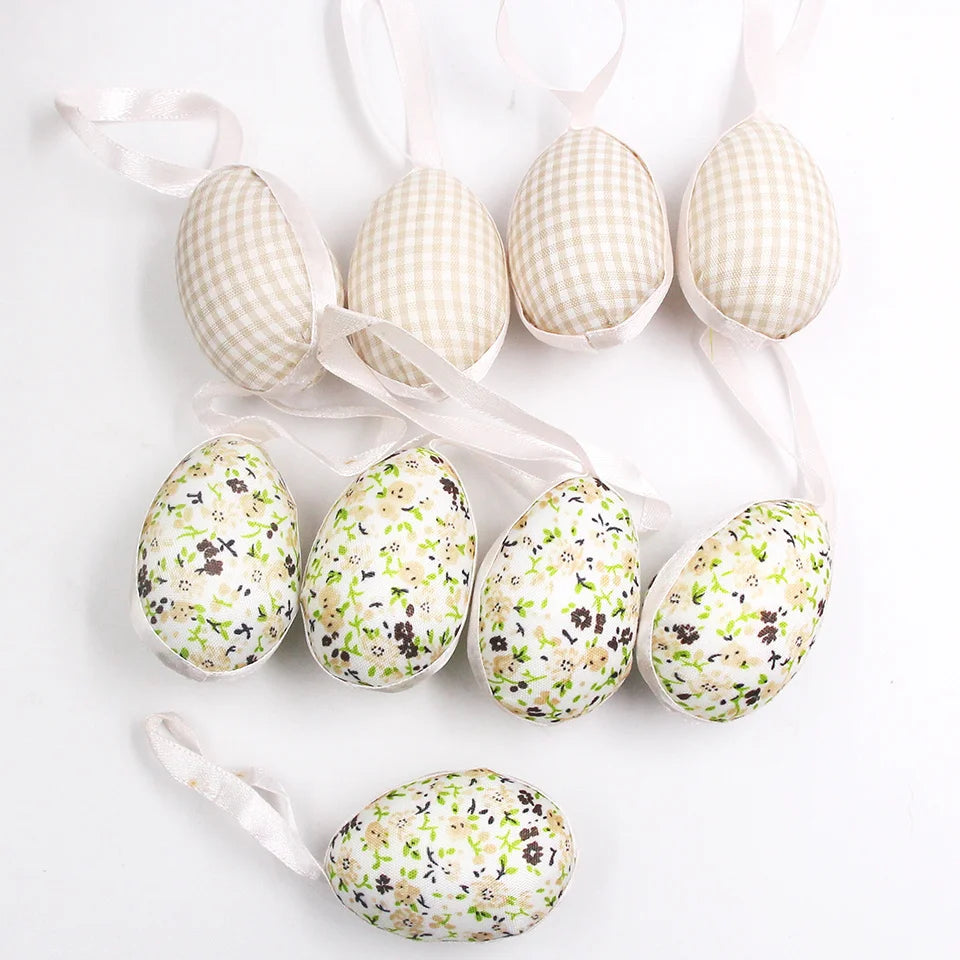 1pack Green Pink Easter Eggs Fabric Rabbits Carrots For Easter Party Hanging Decorations Kids Birthday Party Gifts Supplies