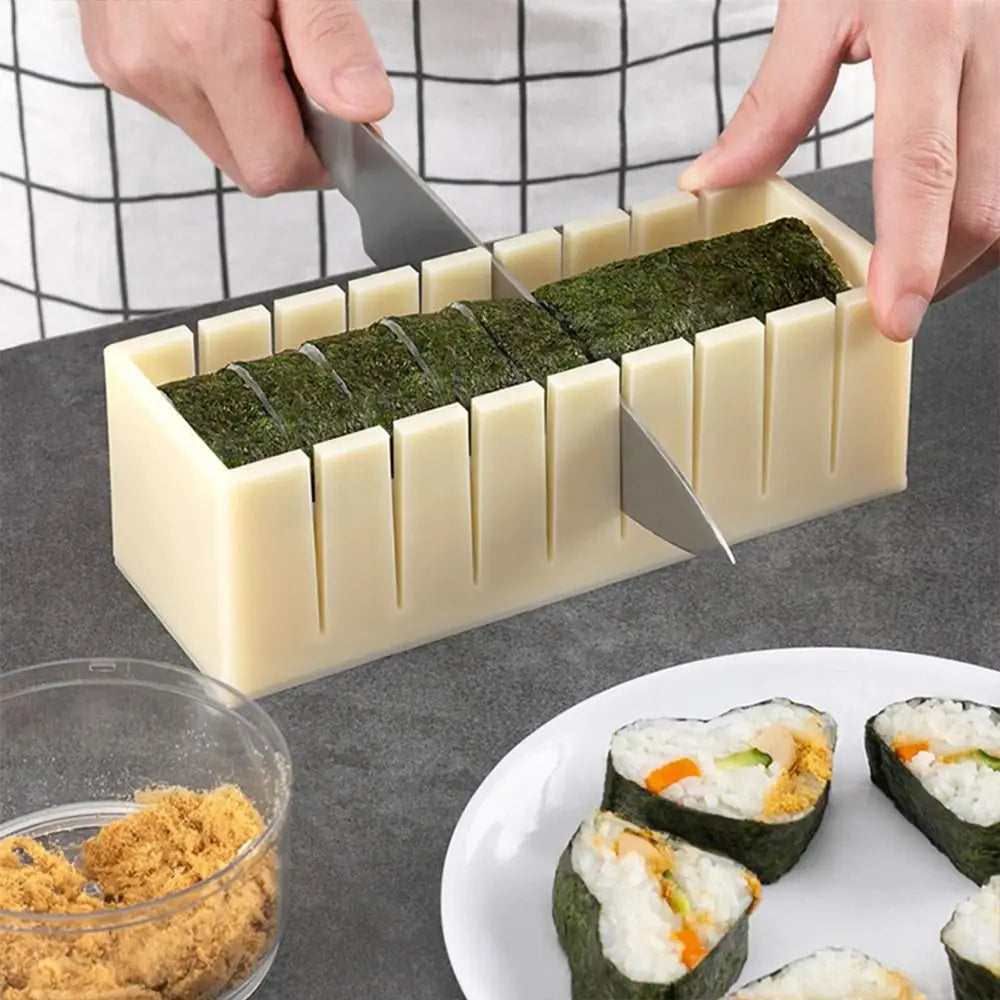 All-in-One Sushi Maker Kit with Round, Square & Heart-Shaped Molds for Perfect Rolls