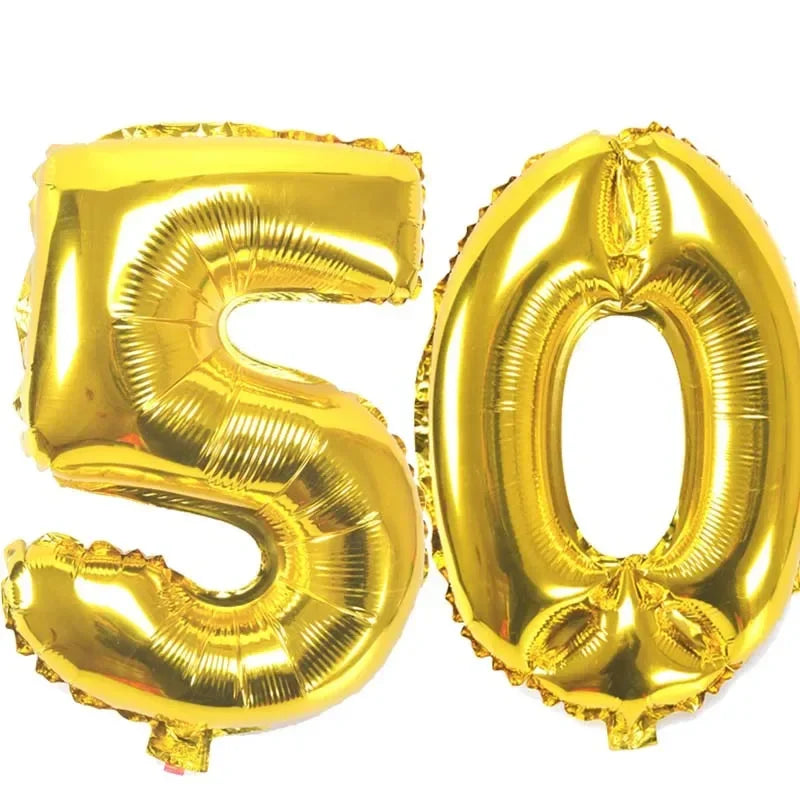 32 inch Number Figure Foil Balloons 10 20 30 40 50 60 70 80 90 Years Adult Old Birthday Party Anniversary Decoration Air Balloon